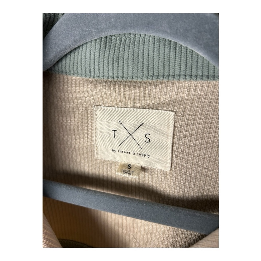 Thread & Supply Sage Green Ivory Colorblock Corduroy Jacket Oversized Small - Picture 5 of 9